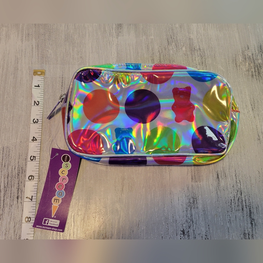 NWT Polka Dot Gummy Bears Holographic Small Cosmetic Bag